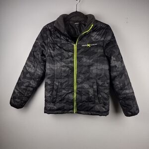 ZeroXposur Kids Puffer Jacket - Black and Gray with Neon Accents